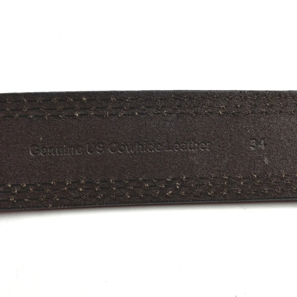 Carhartt Leather Belt Mens 34‎ Brown Triple Stitched Solid Brass Rugged Workwear